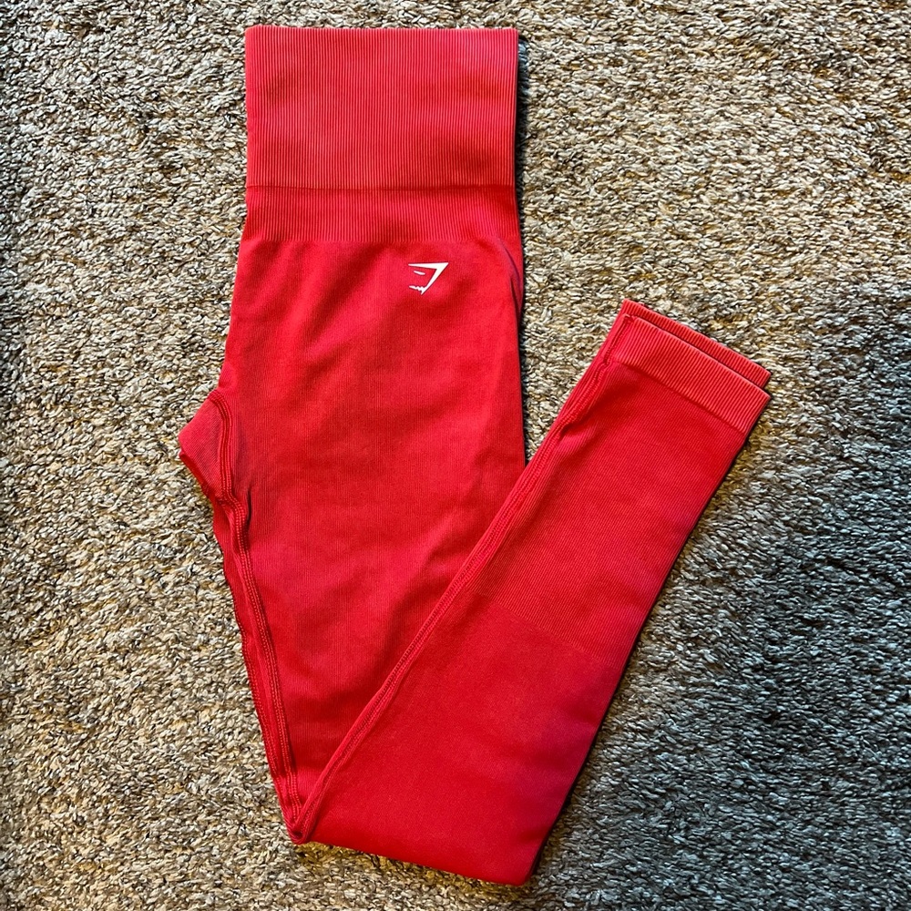 Gymshark High-Waisted Red Seamless Leggings